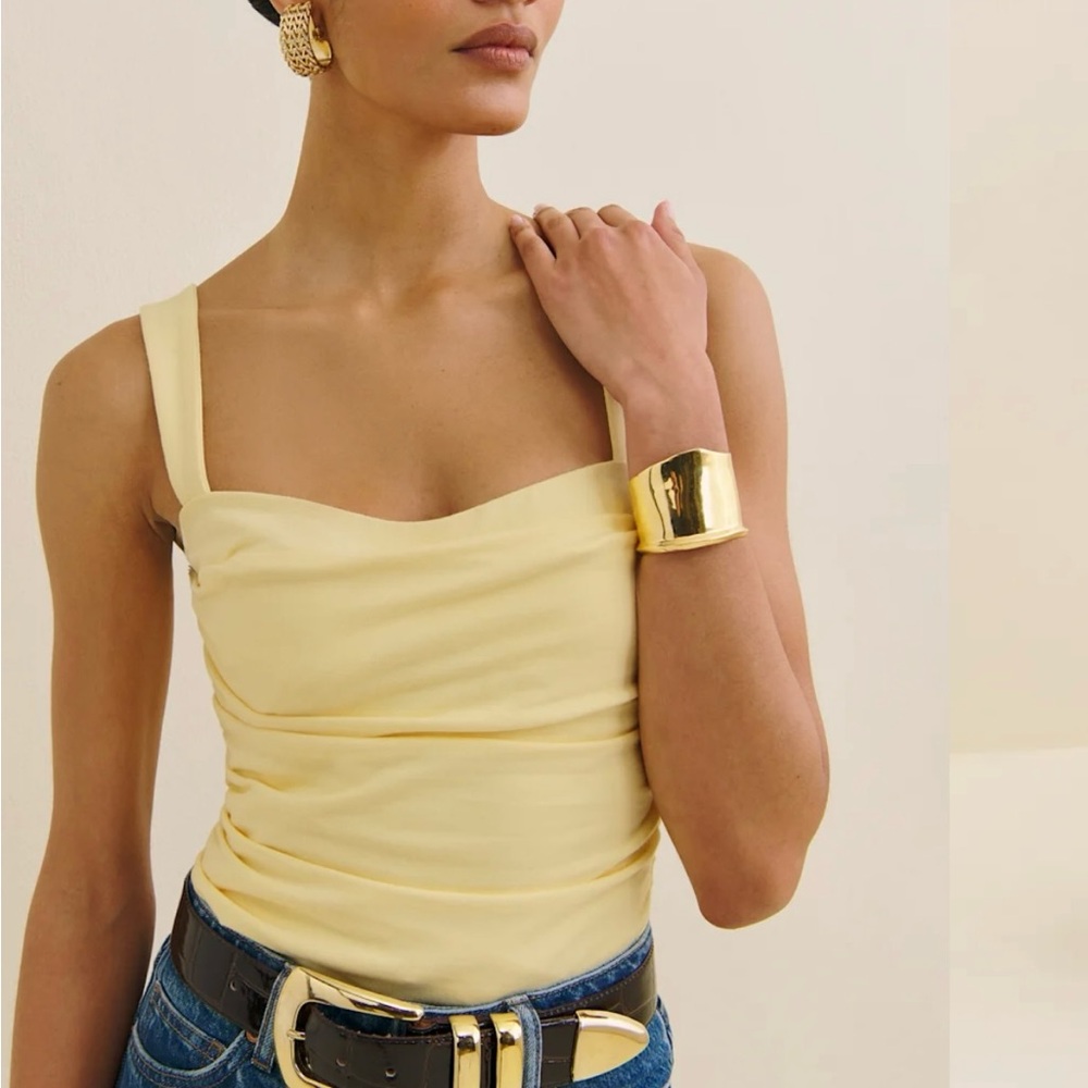 REFORMATION Trish Knit Top in Pineapple